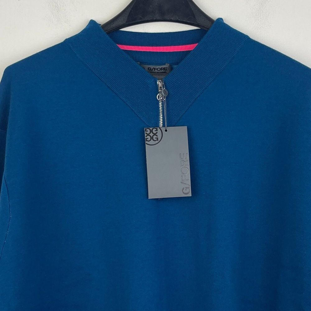 NEW G/Fore Quarter Zip Pullover Mens XXL Petrol Blue New Wool Blend $255 - Picture 8 of 8